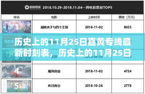 历史上的11月25日嘉黄专线最新时刻表，深度解析与观点阐述