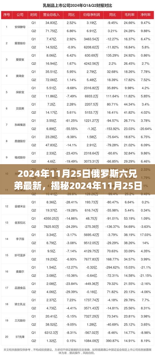 揭秘俄罗斯六兄弟最新动态，2024年11月25日的最新消息解读