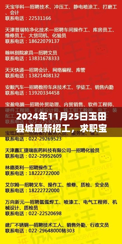 从零起步到成功应聘之路，玉田县城最新招工全攻略