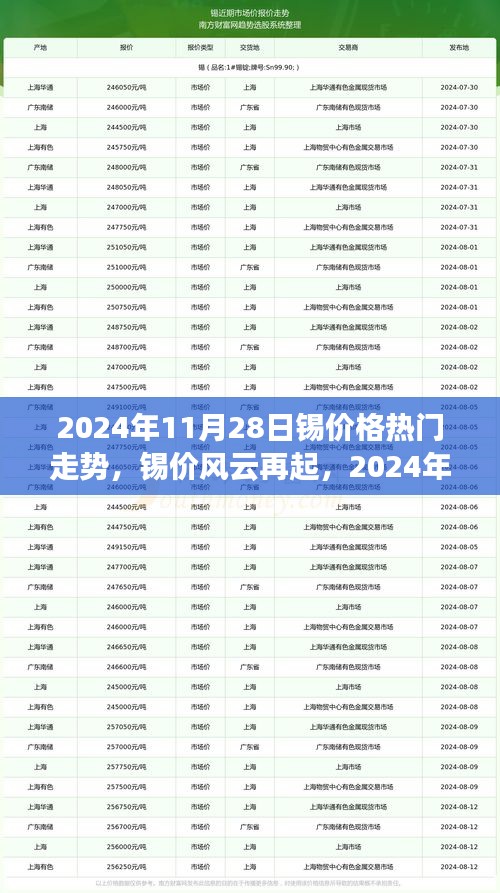 深度解析，锡价风云再起，锡市场走势预测（2024年11月28日）