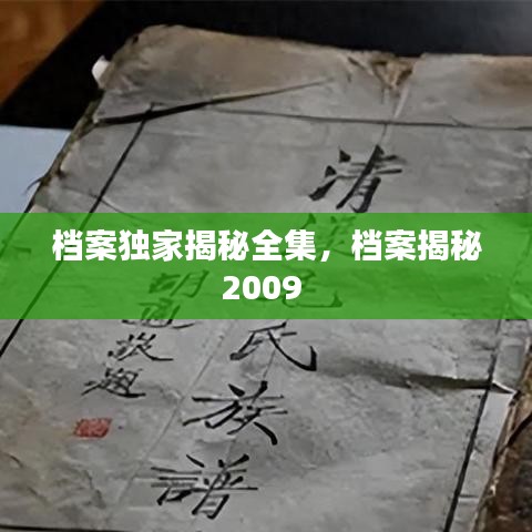 档案独家揭秘全集，档案揭秘2009 