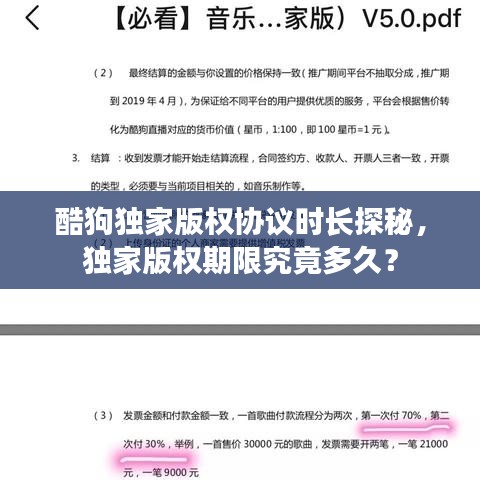 酷狗独家版权协议时长探秘，独家版权期限究竟多久？