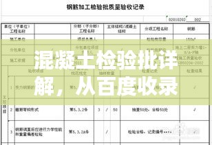 混凝土检验批详解，从百度收录标准看品质把控