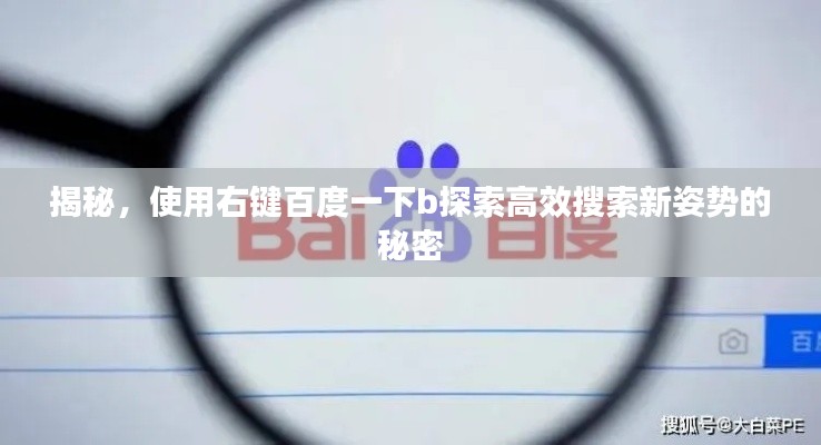 揭秘，使用右键百度一下b探索高效搜索新姿势的秘密