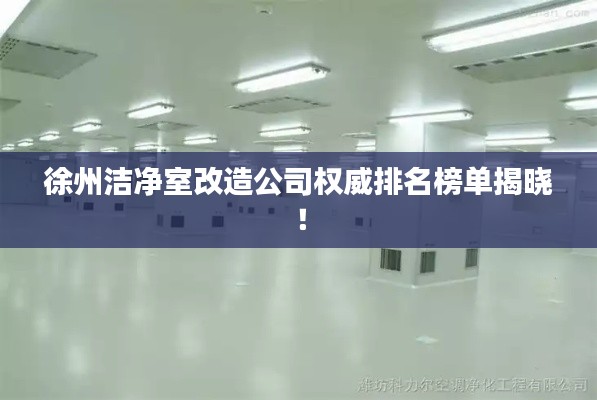 徐州洁净室改造公司权威排名榜单揭晓！