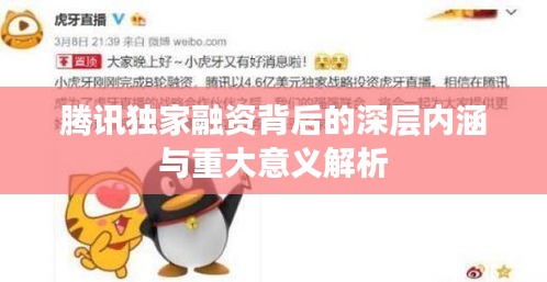 腾讯独家融资背后的深层内涵与重大意义解析