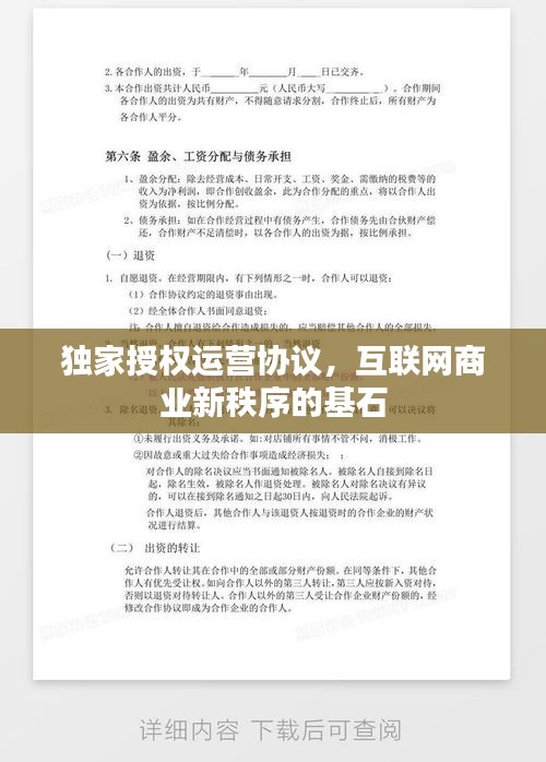 独家授权运营协议，互联网商业新秩序的基石